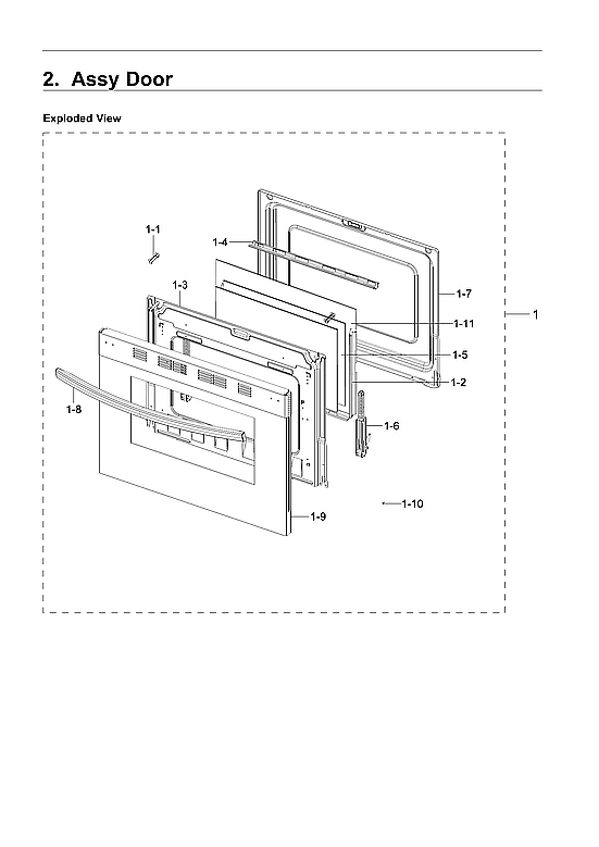 Samsung NX58R4311SS/AA-00 door assy diagram