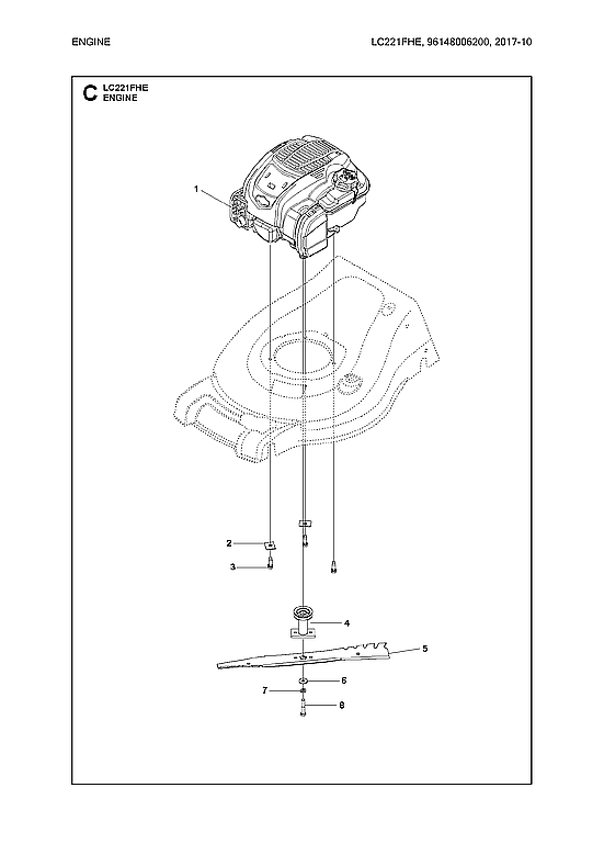 Husqvarna 96148006200 engine parts diagram