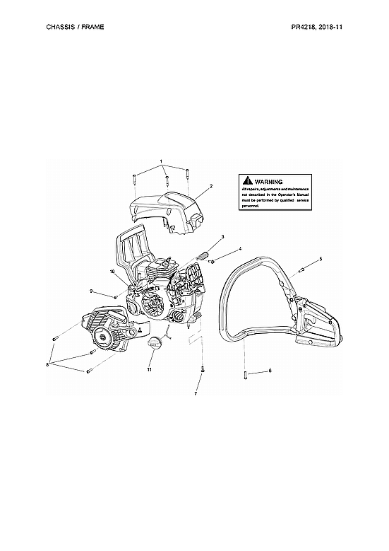 Poulan PR4218-967063801 chassis/frame parts diagram
