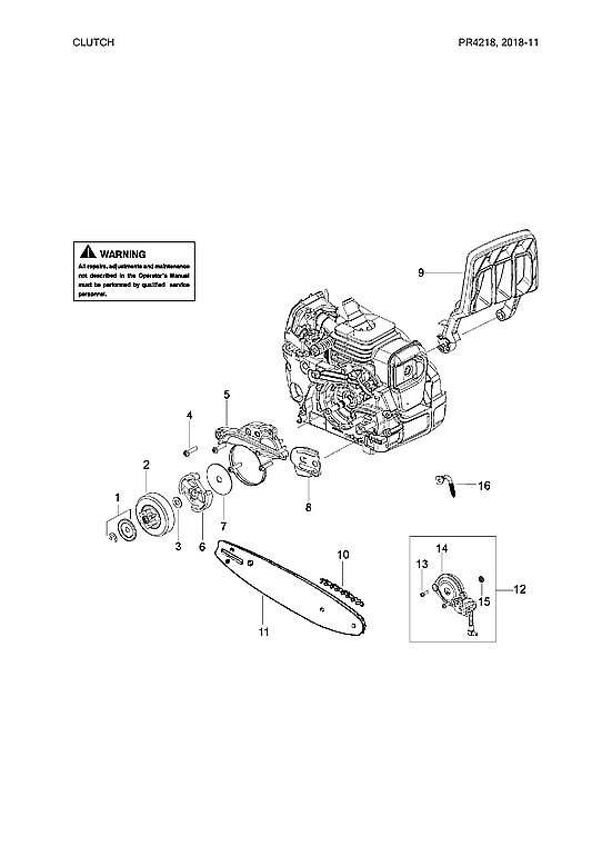Poulan PR4218-967063801 clutch parts diagram