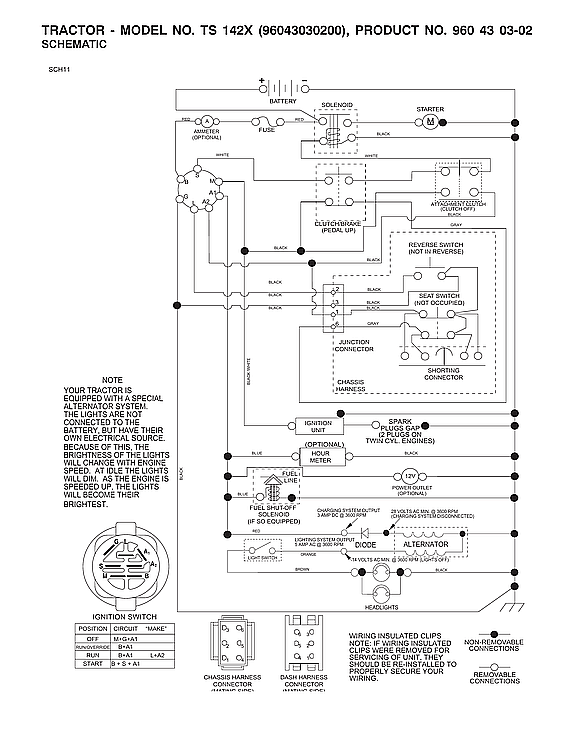 Husqvarna TS142X-96043030200 schematic diagram diagram