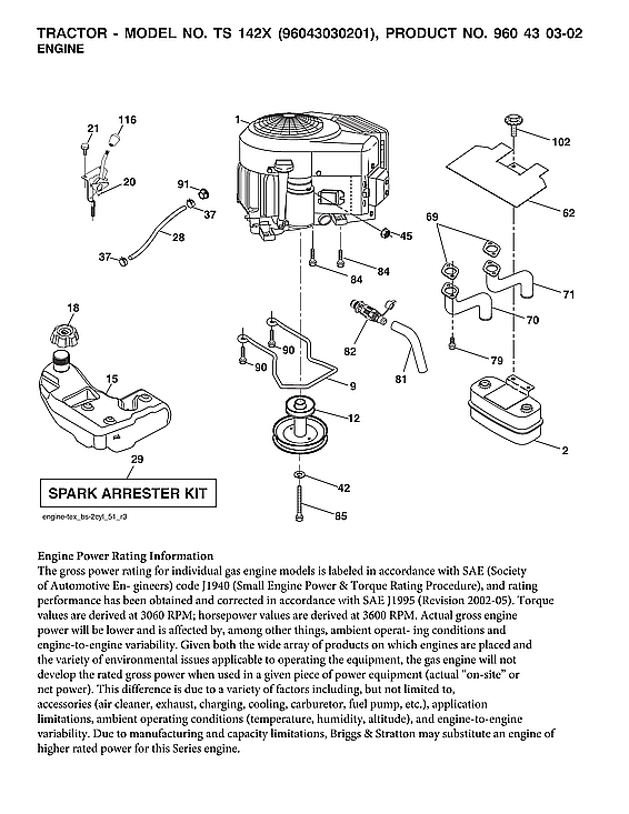 Husqvarna TS142X-96043030201 engine diagram