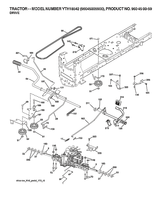 Husqvarna 96045005900 drive diagram