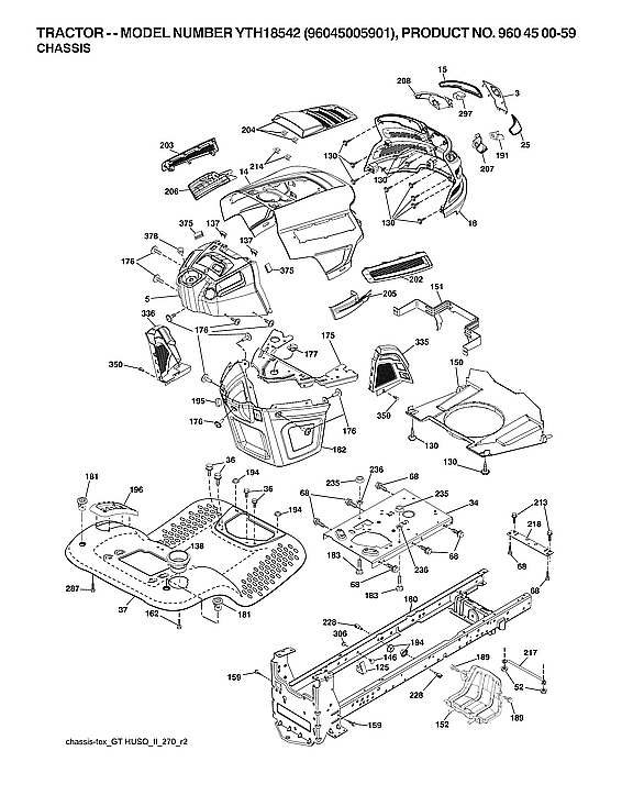 Husqvarna 96045005901 chassis diagram