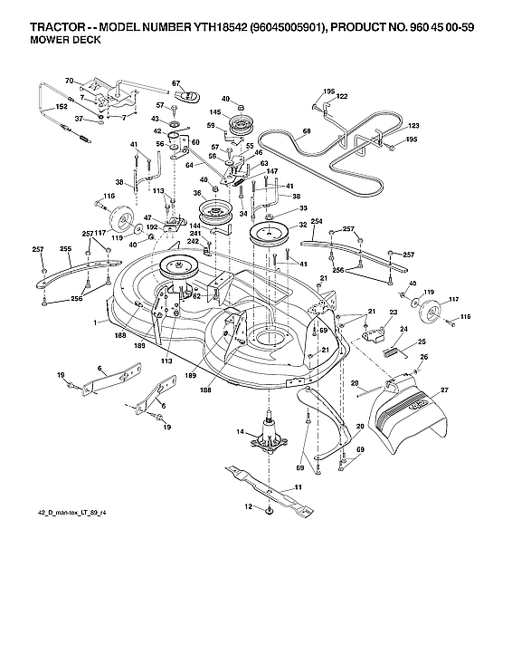 Husqvarna 96045005901 mower deck diagram