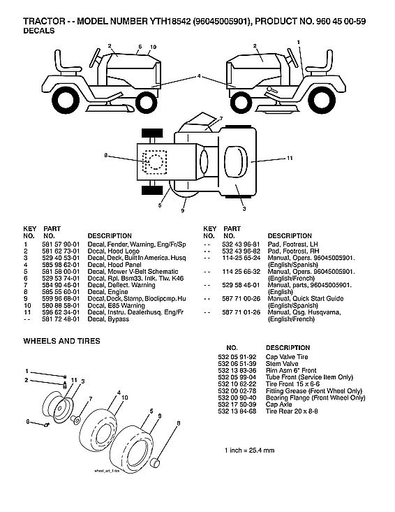 Husqvarna 96045005901 wheels diagram