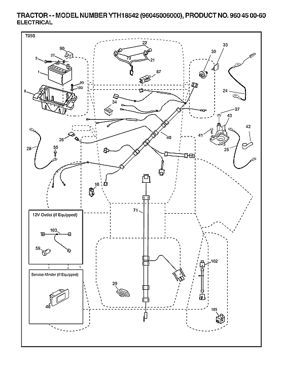 Husqvarna YTH18542-96045006000 electrical diagram