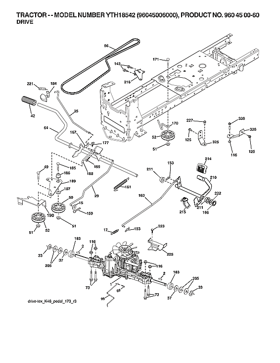 Husqvarna YTH18542-96045006000 drive diagram