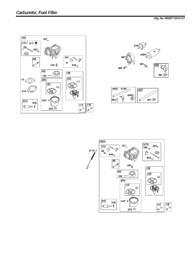 Husqvarna TS142X-96043030201 carburetor/fuel filter diagram