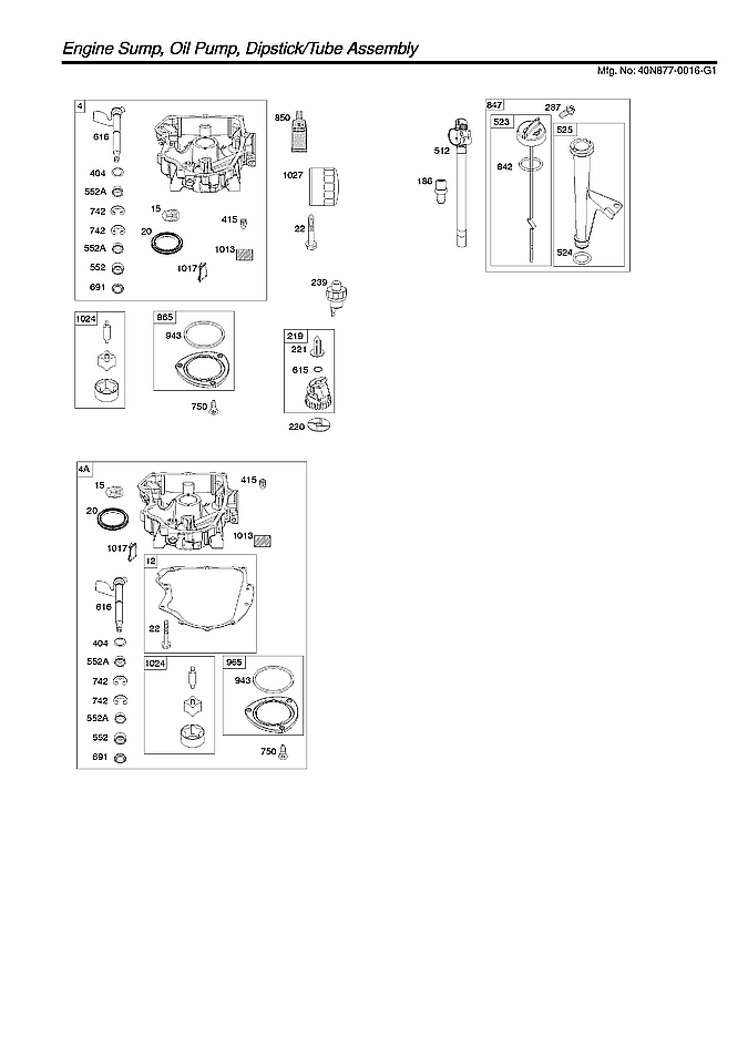 Husqvarna TS142X-96043030201 engine sump/oil pump diagram