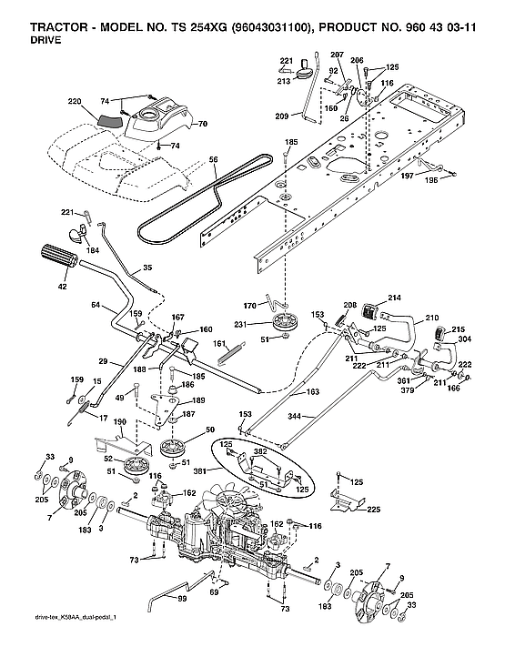 Husqvarna 96043031100 drive diagram
