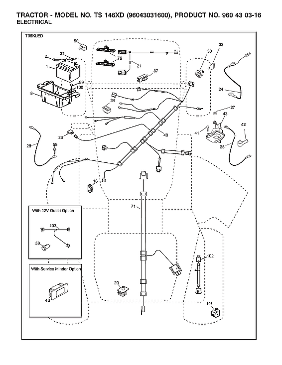 Husqvarna TS146XD-96043031600 electrical diagram