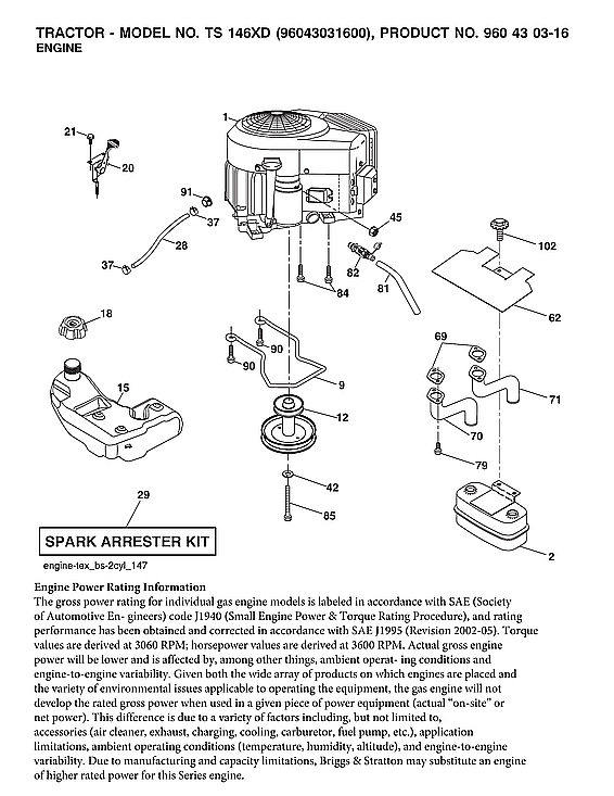 Husqvarna TS146XD-96043031600 engine diagram