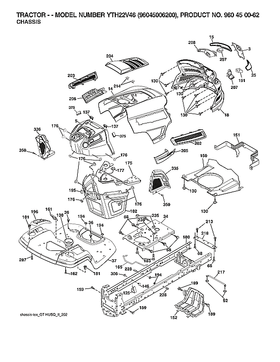 Husqvarna 96045006200 chassis diagram