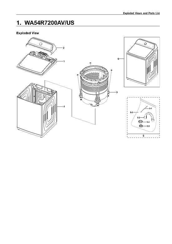 Samsung WA54R7200AV/US-00 main assy diagram