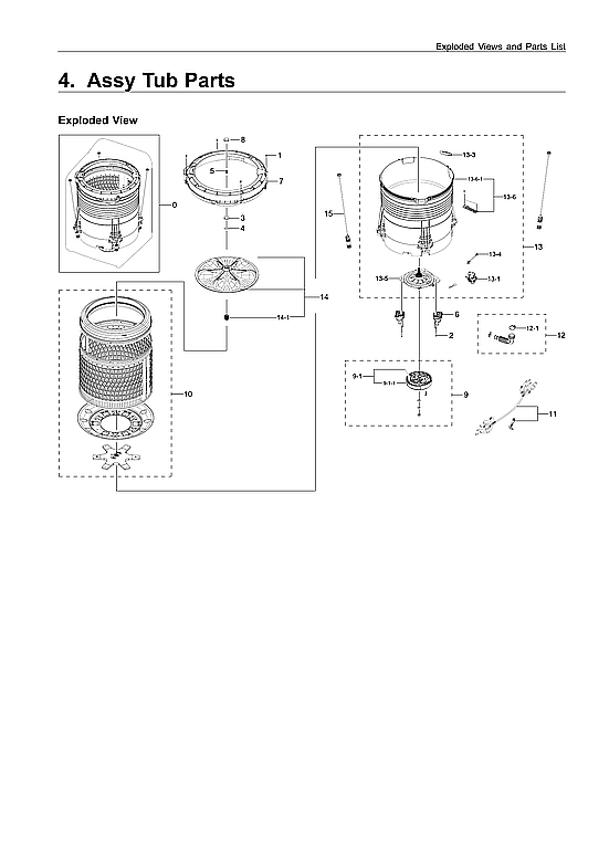Samsung WA54R7200AW/US-02 tub assy diagram