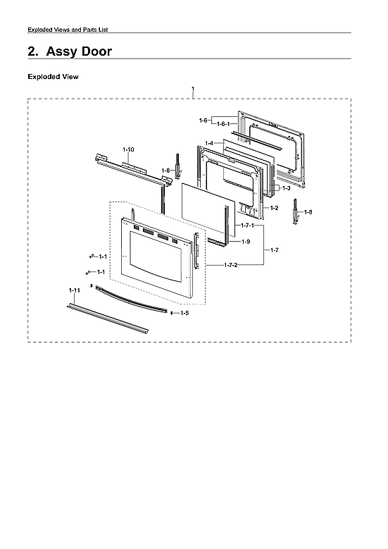 Samsung NX58T7511SS/AA-00 door assy diagram