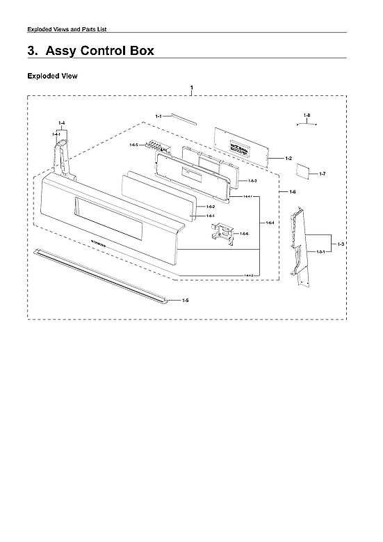 Samsung NX58T7511SS/AA-00 control box assy diagram