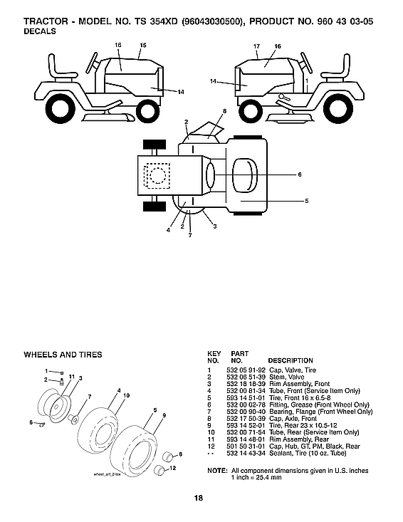 Husqvarna 96043030500 decals diagram