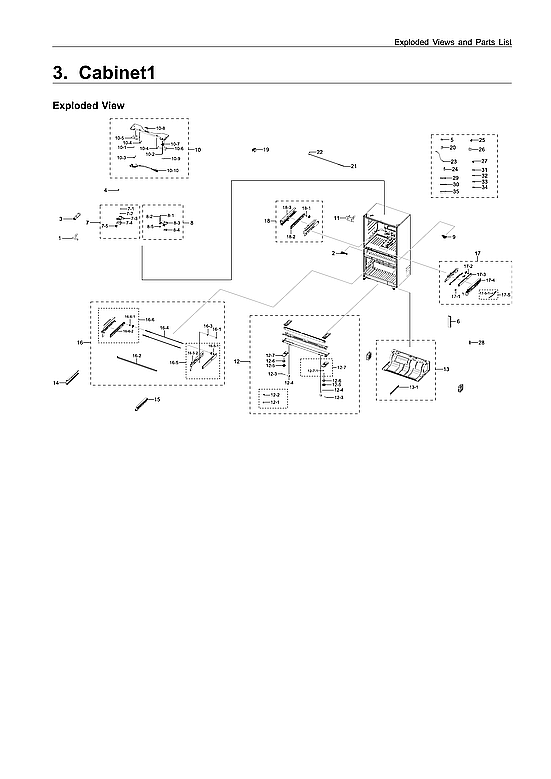 Samsung RF22R7351DT/AA-00 cabinet 1 diagram