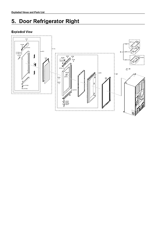 Samsung RF22R7351DT/AA-00 right refrigerator door diagram
