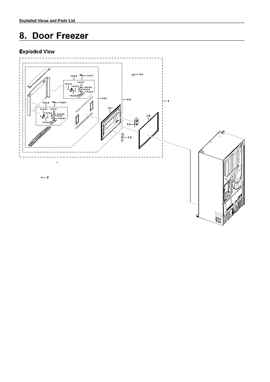 Samsung RF22R7351DT/AA-00 freezer door diagram