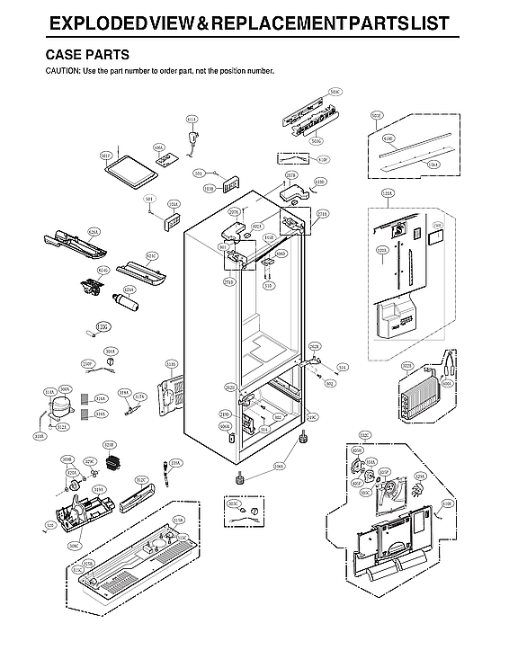 LG LFCS27596S/00 case parts diagram