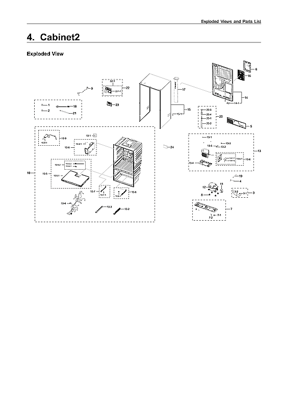 Samsung RF28R7201SR/AA-00 cabinet 2 parts diagram