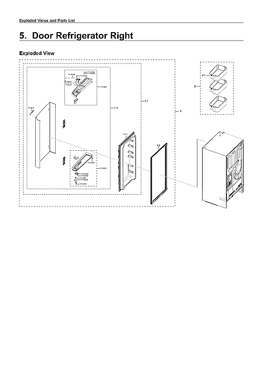 Samsung RF28R7201SR/AA-00 right refrigerator door parts diagram