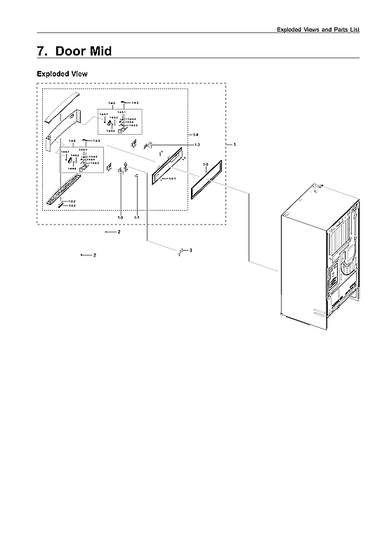 Samsung RF28R7201SR/AA-00 mid door parts diagram