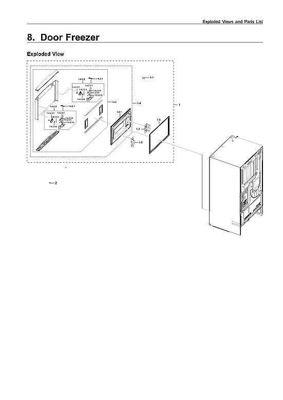 Samsung RF28R7201SR/AA-00 freezer door parts diagram