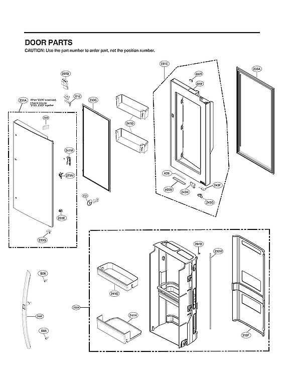 LG LRMDS3006D/00 refrigerator door parts diagram