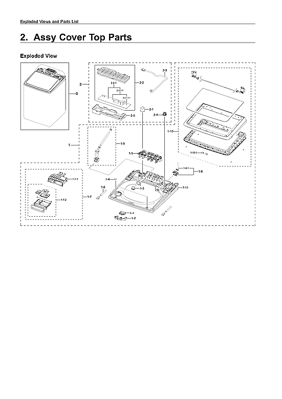 Samsung WA54R7600AC/US-00 top cover assy parts diagram