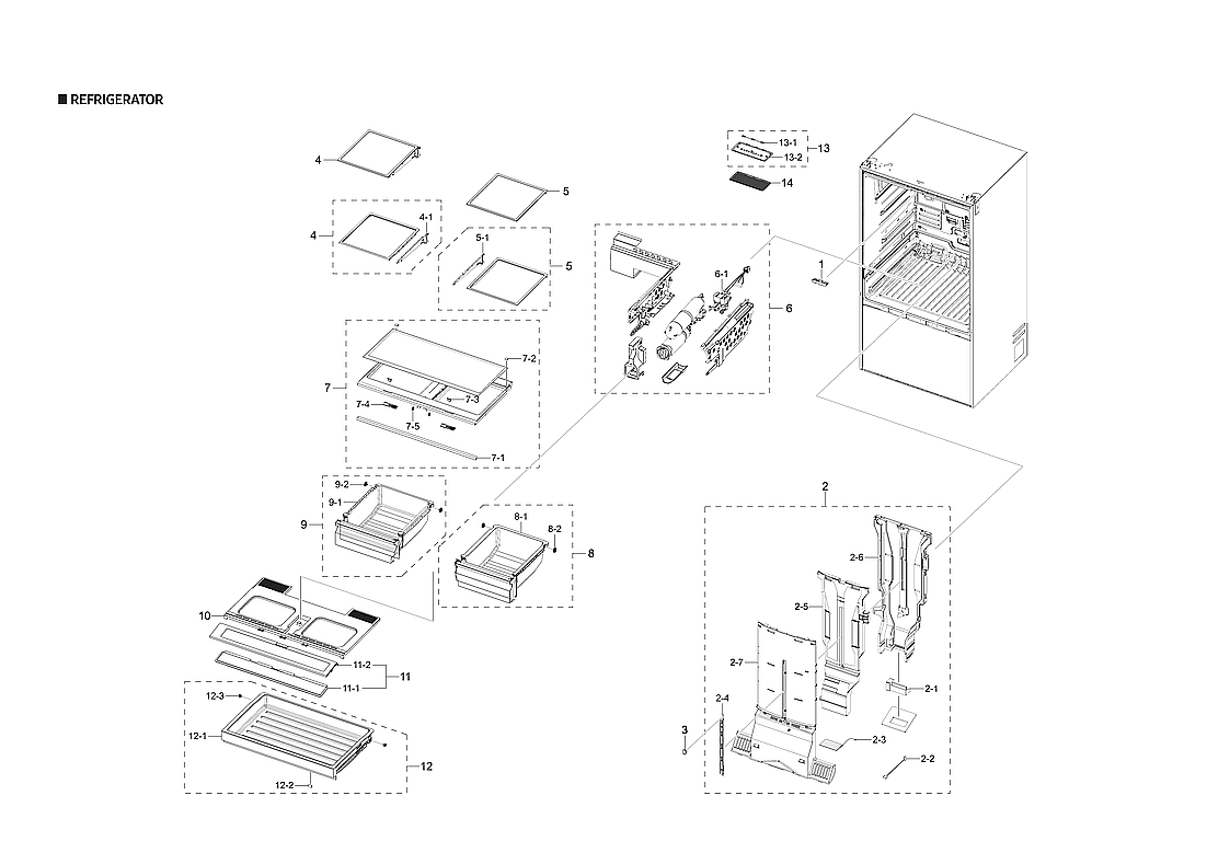 Samsung RF28T5001SG/AA-00 refrigerator parts diagram