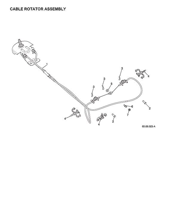 Husqvarna ST224-970528602 cable rotator assembly diagram