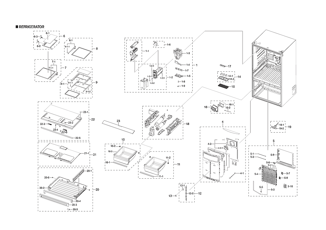 Samsung RF23R6201WW/AA-00 refrigerator parts diagram