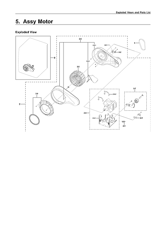 Samsung DVE45R6100P/A3-00 motor parts diagram