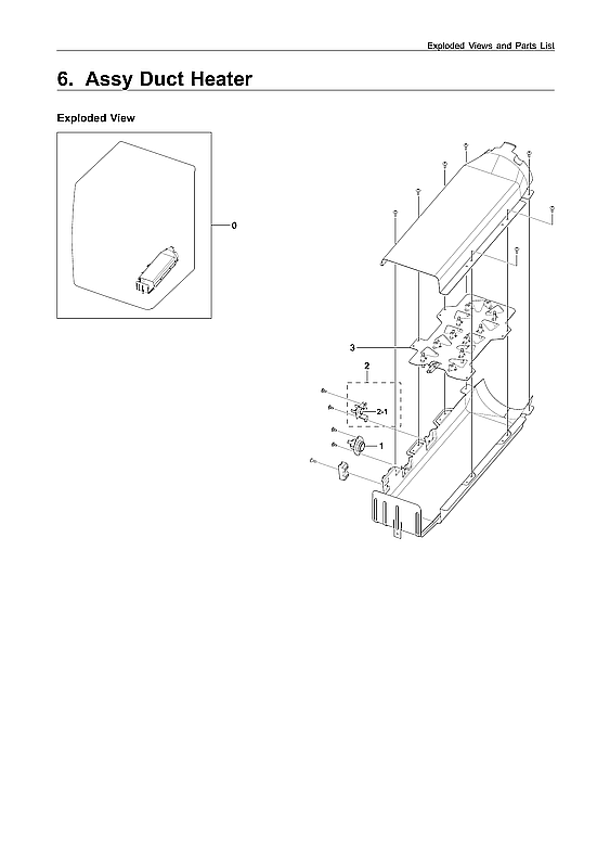 Samsung DVE45R6100P/A3-00 duct heater parts diagram