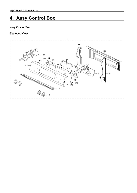 Samsung NE63A6311SS/AA-00 control box assy diagram