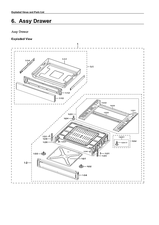 Samsung NE63A6311SS/AA-00 drawer assy diagram