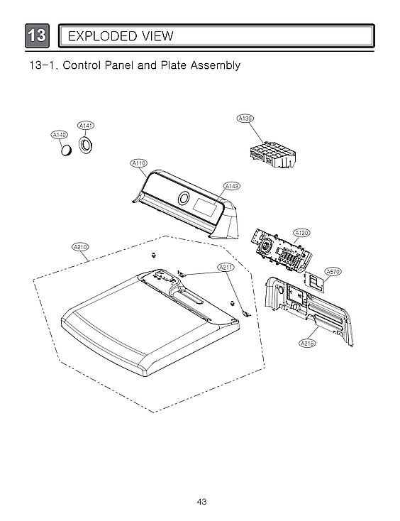 LG DLE7000W/00 control panel/plate assy diagram