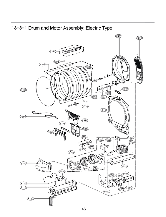 LG DLE7000W/00 drum & motor assy: electric diagram