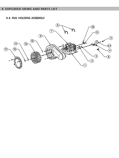 Kenmore 11169142120 fan housing assy diagram