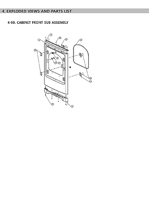 Kenmore 11169142120 cabinet front sub assy diagram
