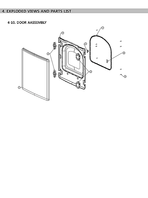 Kenmore 11169142120 door assy diagram
