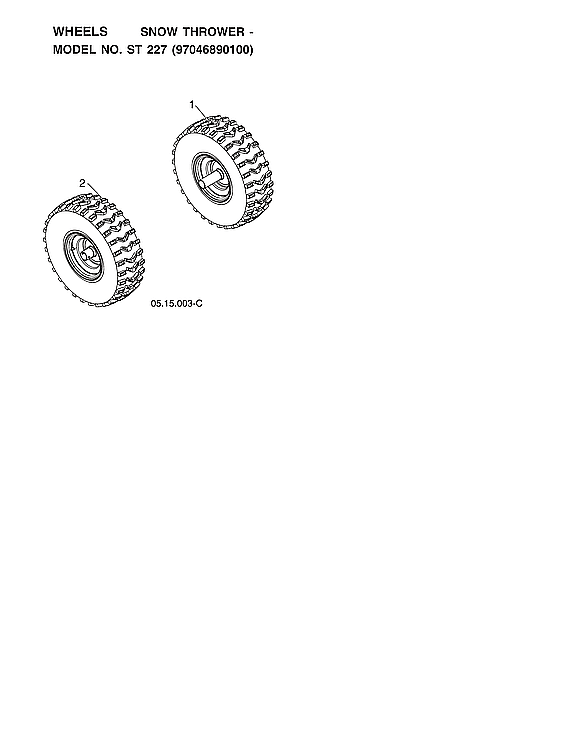 Husqvarna ST227-970528702 wheels diagram