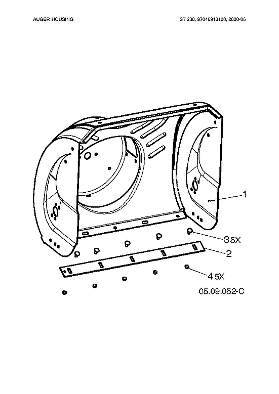 Husqvarna ST230-97046910100 auger housing diagram
