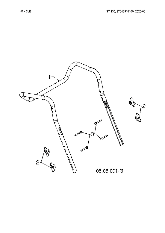 Husqvarna ST230-97046910100 handle diagram