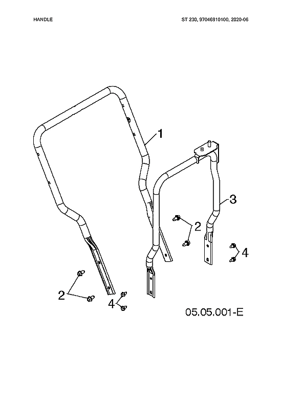 Husqvarna ST230-97046910100 handle diagram