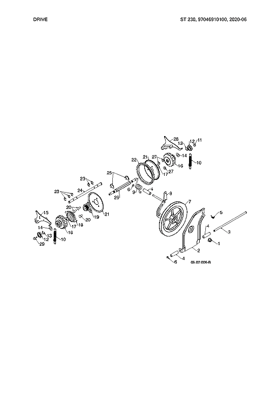 Husqvarna ST230-97046910100 drive diagram